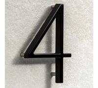 House Signs Direct | Modern Floating 3D Black Metal House Numbers 5 Inch | Stylish Front Door Numbers with Waterproof Zinc Alloy Finish | Easy Install Door Number Sign for Wall or Gate - Number 4