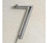 House Signs Direct | Modern Floating 3D Silver Metal House Numbers 5 Inch | Stylish Front Door Numbers with Waterproof Zinc Alloy Finish | Easy Install Door Number Sign for Wall or Gate - Number 7