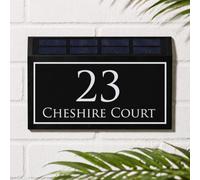House Signs Direct Solar Light House Number Plaque, 280mm x 150mm