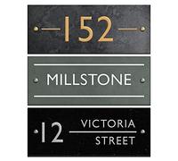 House Signs, Names & Numbers, Personalised, Contemporary Design, 25.5 x 10cm (Granite)