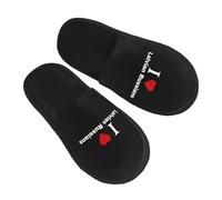 House Slipper I love Latvian Russians Lightweight Winter Slippers Comfortable Non-Slip Spa Slippers Indoor Travel L