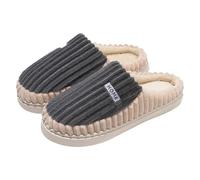 House Slippers For Couple Indoor Slippers Couple Daily Wear Colour Contrast Slipper Thick Sole Winter Slipper Home Warmth Shoes Closed Toe Mule Sliders Adult Home Shoes For Women Men