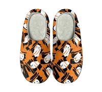House Slippers for Halloween Terror Happy Slippers Cosy Scary Slippers Indoor and Outdoor Christmas Slippers Holiday Slippers Warm Slippers Trendy, White, 10 UK