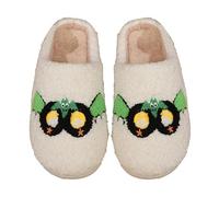 House Slippers for Halloween Terror Happy Slippers Cosy Scary Slippers Indoor and Outdoor Orange Fluffy Soft Plush Retro Soft Slippers Trendy, black, 9.5 UK