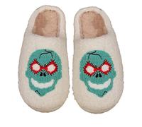 House Slippers for Halloween Terror Happy Slippers Cosy Scary Slippers Indoor and Outdoor Orange Fluffy Soft Plush Retro Soft Slippers Trendy, blue, 5 UK