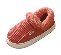 House Slippers for Women, Fashion Comfy Fluffy Slippers Ladies Size 8 Comfort Slip On House Shoes Warm Cotton Flat Household Casual Shoes Women's Slipper Womens Sliders (Watermelon Red,5.5)