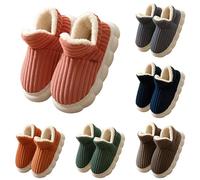 House Slippers For Women Men, Boot Slippers, Comfortable Fleece Lined Plush Shoes Solid Color With Cozy Memory Foam Winter Corduroy Warm Clouds Bootie Indoor Bedroom Slipper