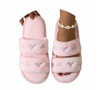 House Slippers for Women Open Toe Sliders Winter Mule Fluffy Slipper | Fluffy Slippers Women,Birthday Gifts for Mum,Ladies Summer Slippers,Slippers for Elderly Women,Flat Shoes,Trendy,Breathable