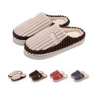 House Slippers For Women Slip On Slippers Women Men Warm Couples Slipper Fleece Lined Home Slipper Chunky Soft Sole Sliders Cosy Non Slip Slides For Indoor Outdoor Comfortable Memory Foam Sliders