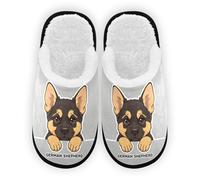 House Spa Slippers Women Men Slipper Travel Home Slippers Soft Memory Foam Slipper Non Slip for Hotel Bedroom Shoes Slippers, German Shepherd, (9-12)