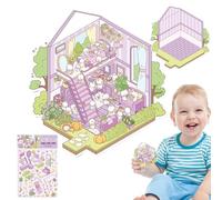 House Stickers Creative Miniature | 3D Effect Hand Account Decals | Scrapbooking Decoration Tool, Mobile Phone Case Decals for Kids Adults