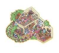 House Stickers, Make Your Own House Stickers, Fun DIYs Stickers Scene, Cartoon Miniature House Landscaping Stickers, Cute Korean Cartoon Scene Stickers for Adult Kids