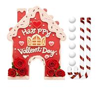 House Themed Golf Game, Putting Activities for Valentine's Day Party | Party Game with Candy Canes and Balls | Ideal for Holidays,