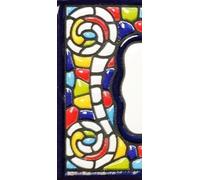 House Tile Numbers, Spanish Ceramic Numbers & Letters Tiles, Church Window Design, Tile Size: 7.5cm x 3.5cm, 3 to 10 Tile Frames (End)
