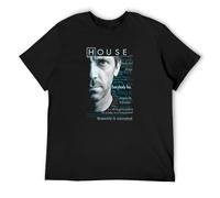 House Tv Show Dr. House Quotes Mens T-Shirt Fashion Casual Unisex Black Tee M