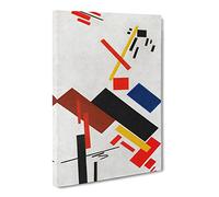 House Under Construction By Kazimir Malevich Canvas Print | Gallery Wrapped 30mm Frame Wall Art | 20x14 inches | Ready to Hang | Classic Picture | Living Room Bedroom Lounge Office