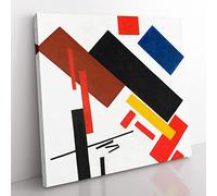House Under Construction by Kazimir malevich Classic Painting Canvas Wall Art Print Ready to Hang, Framed Picture for Living Room Bedroom Home Office Décor, 50x50 cm (20x20 Inch)