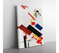 House Under Construction By Kazimir Malevich Classic Painting Canvas Wall Art Print Ready to Hang, Framed Picture for Living Room Bedroom Home Office Décor, 76x50 cm (30x20 Inch)