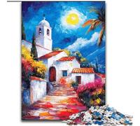 House Under The Night Sky Jigsaw Puzzles for Adults Teenagers Jigsaws Puzzle, Challenging Game And Family Play with Matching Poster And Trivia Sheet (26x38cm)