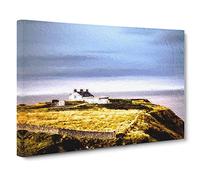 House Upon The Coast Of Dublin Ireland Canvas Print | Gallery Wrapped 30mm Frame Wall Art | 20x14 inches | Ready to Hang | Modern Seascape Picture | Living Room Bedroom Lounge Office