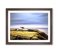 House Upon The Coast Of Dublin Ireland Modern Art Framed Print Walnut A3