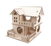 House Villa Wooden Hamster with Wide Entrance Double Layer