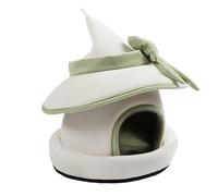 House - Warm House with Hat Decoration, Cute House with Hat | Removable Pet Cage | For Chinchillas, Hamsters, Guinea Pigs, Ferrets, Hedgehogs, Chickens