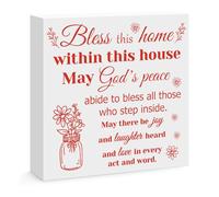 House Warming Gifts New Home Bless This Home Wood Sign for Homes Bedroom Living Room Table Shelf Desk Decor Christian Homes Decor Gifts for New Homeowners
