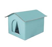 House - Weatherproof Insulated Stray Cat Shelter | Foldable Warm Pet Cave for Winter | Waterproof Elevated Tent for Stray Cats, Kittens, Puppies, Small Animals | Use in Outdoor Barn and Porch