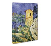 House With The Cracked Walls By Paul Cezanne Canvas Print | Gallery Wrapped 30mm Frame Wall Art | 20x14 inches | Ready to Hang | Impressionist Picture | Living Room Bedroom Lounge Office
