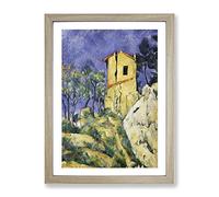 House With The Cracked Walls By Paul Cezanne Classic Painting Framed Wall Art Print, Ready to Hang Picture for Living Room Bedroom Home Office Décor, Oak A3 (34 x 46 cm)