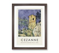 House With The Cracked Walls By Paul Cezanne Exhibition Museum Painting Framed Print | A2 Walnut Framed Wall Art | Ready to Hang | Modern Historical Picture | Living Room Bedroom Lounge Office