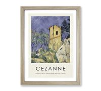 House With The Cracked Walls By Paul Cezanne Exhibition Museum Painting Framed Wall Art Print, Ready to Hang Picture for Living Room Bedroom Home Office Décor, Oak A2 (64 x 46 cm)
