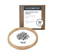 House2Home Upholstery Stay Wire for Sofa Furniture Springs, 40ft with 80 Clips, 16 Gauge Paper Wrapped Wire, Includes Instructions