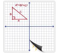Houseables Magnetic Grid Whiteboard, Dry Erase Graph Board, Laminated Coordinate Whiteboards, 26"x26", White, XY Axis Graphing Lines, Magnet Boards with Gridlines for Math, School, Algebra, Geometry