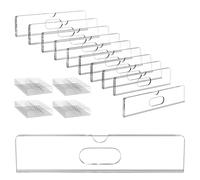 HOUSEDOMO Nameplate for Doors with Adhesive Tapes - 50 Pack 2x8 Inch Clear Acrylic Office Door Name Plate Classroom Wall Name Plate Holder Horizontal Nameplate Holder Plastic Sign Frame
