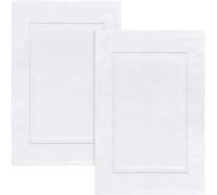 HOUSEGADS 100% Cotton Bath Mats Terry Towelling Soft Touch Hotel Quality Shower Bathroom Mat Bath Floor Towel - Highly Absorbent and Machine Washable - Foot Towel - Door mat (2, White)