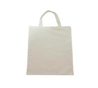 HOUSEGADS 100% Cotton Tote Bags Premium Plain Natural Reusable Grocery Cloth Bag - Eco-Friendly Shopping Bag Canvas Ideal for Printing and Embroidery Long/Short Handles (Short Handles, 10)