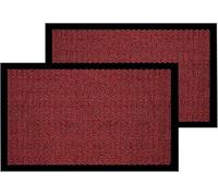 HOUSEGADS Barrier Mat Door Mat Non Slip Rubber Mats Washable Heavy Duty | Floor Mat Kitchen Rugs Dirt Trapper Doormat Entrance Rug Shoes Scraper Super Absorbent (Red, 90 X 120 (Pack of 2)