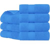 HOUSEGADS Bathroom and Kitchen 4 Pc Hand Towels Pack - 550 GSM Natural 100% Egyptian Cotton -Quick Dry and Absorbent - Fast Drying Soft and Luxurious Bath Hand Towel Set (Cobalt Blue, 50X80 CM)