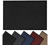 HOUSEGADS Door Mats Indoor And Outdoor Rugs - Anti-Slip Door Mat Carpet - Non Slip Outdoor Rubber Mat - Washable Indoor Floor Mats - Kitchen Mat Non Slip Rugs (Black, 90 X 120)