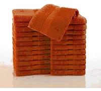 HOUSEGADS Face Cloth Towel 100% Cotton Soft Feel Fingertip Towels Flannel & Wash Cloth 600 GSM High Absorbent & Quick Dry Hotel Quality Towel 30 X 30 cm (48, Orange)
