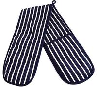 HouseGads Heat Resistant Double Oven Gloves | Heavy Duty Cooking Potholder | Cooking Oven Glove Mitts For Home Kitchen Baking | Double Oven Mitt Pot Holder (20W X 85L CM) (1, Navy)