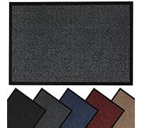 HOUSEGADS Heavy Duty Rubber Door Mat Indoor & Outdoor Dirt Trapper - Kitchen Mats Non Slip Washable - Barrier Floor Mat Entrance Rug Shoes Scraper Super Absorbent Front Doormats (Gray, 120 x 180)