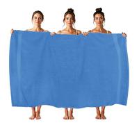 HOUSEGADS Jumbo Bath Sheet - 600 GSM 100% Ring Spun Cotton - Highly Absorbent and Quick Dry - Extra Large Bath Towel - Super Soft and Reusable - Hotel Quality Towel 90 X 180 cm (2, Cobalt Blue)