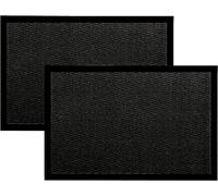 HOUSEGADS Pack of 2 Heavy Duty Non Slip Doormats, Rubber Backed Floor Mat Super Absorbent Front Door Mat Entrance Rug Kitchen And Office Use Area rugs Multicolor Barrier Mat (Black, 120 X 180)