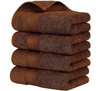 HOUSEGADS Premium Hand Towels - 100% Combed Ring Spun Cotton, Ultra Soft and Highly Absorbent, Extra Large Thick Hand towels, Hotel & Spa Quality Hand Towels (Chocolate, 50X80 CM -4PC)