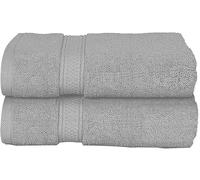 HOUSEGADS Premium Hand Towels For Bathroom & Kitchen 100% Egyptian Cotton 550 GSM Super Soft & Absorbent, Quick Dry, Hotel & Spa Quality Thick Hand Towels (50 X 80 CM) (2, Silver)
