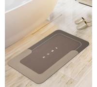 Housego Absorbent Bath Mat Magic Rug, Quick Drying Mat Magic Bath Mat Non-Slip Floor Rug Rubber Backed for Bathroom Kitchen Shower Sink, Water Absorbent (1PC, 15.7''x23.6'', Brown)