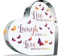 Household Acrylic Heart Plaque for Friends & Family, Live Laugh Love